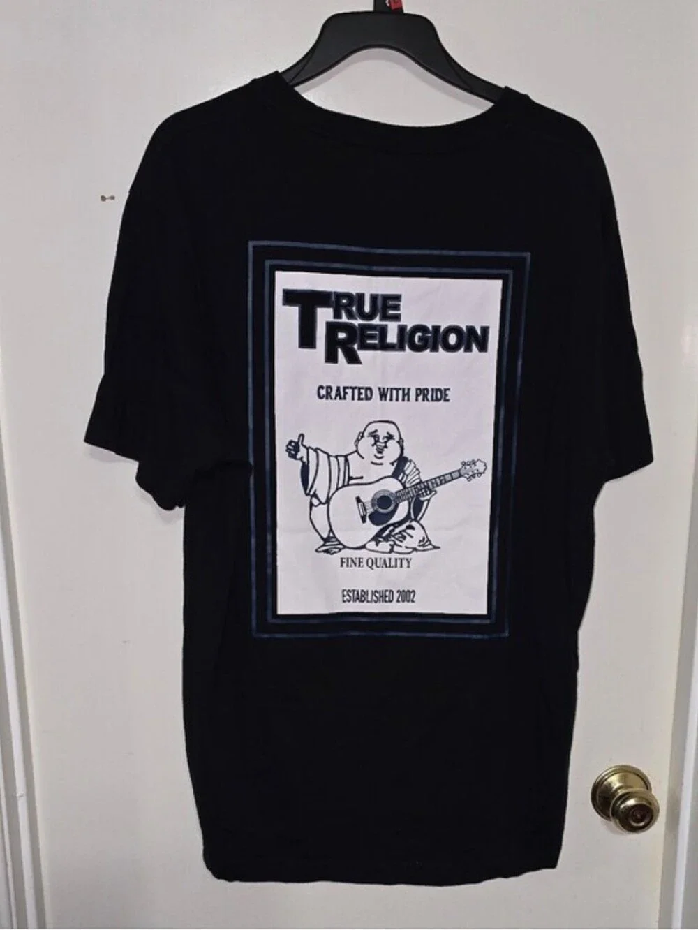 True Relogion Black Short Sleeve Tee Woth Horseshoe Logo